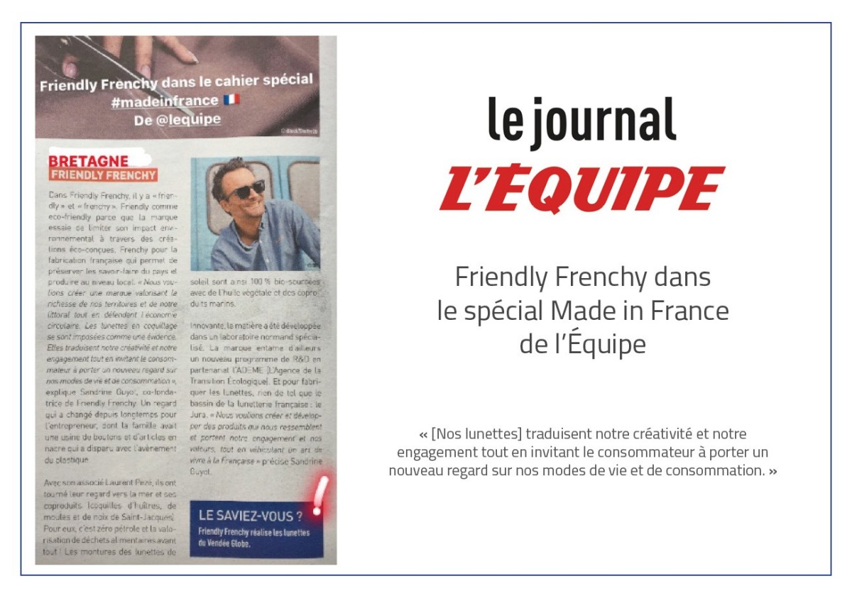 Journal l'Equipe FRIENDLY FRENCHY - AURAY - BRETAGNE